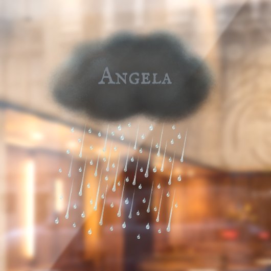 Autocollant Pour Fenêtre Personnalisé Gris Stormy Pluie Nuage Whimsical mou (Feuille 2)