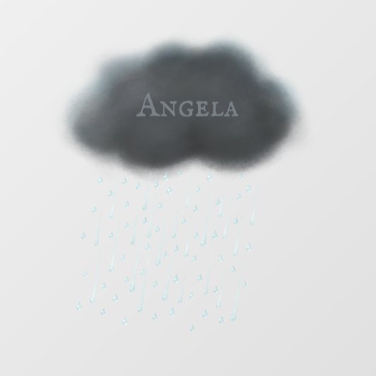 Autocollant Pour Fenêtre Personnalisé Gris Stormy Pluie Nuage Whimsical mou (Feuille)