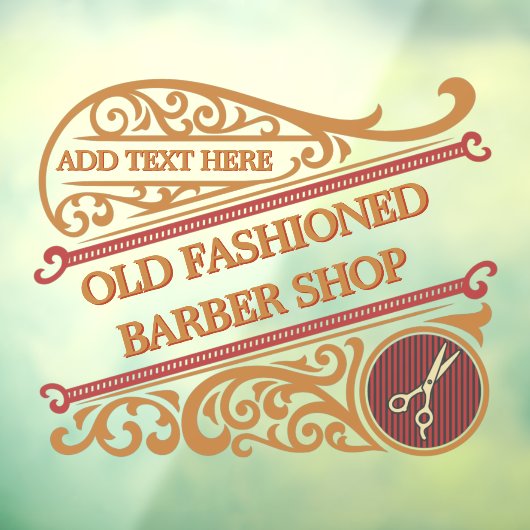 Autocollant Pour Fenêtre Personnaliser Ancien Barber Shop Gold Burgundy (Feuille 3)