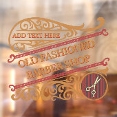 Autocollant Pour Fenêtre Personnaliser Ancien Barber Shop Gold Burgundy (Feuille 2)