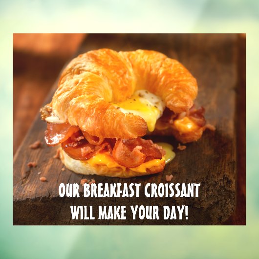 Autocollant Pour Fenêtre Personnaliser Bacon Egg Fromage Croissant Restaura (Feuille 3)