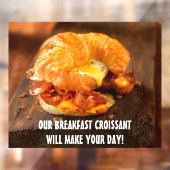 Autocollant Pour Fenêtre Personnaliser Bacon Egg Fromage Croissant Restaura (Feuille 2)