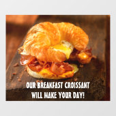 Autocollant Pour Fenêtre Personnaliser Bacon Egg Fromage Croissant Restaura (Feuille)