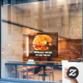 Autocollant Pour Fenêtre Personnaliser Bacon Egg Fromage Croissant Restaura (Fenêtre de café)