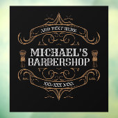 Autocollant Pour Fenêtre Personnaliser Barber Shop Ornate Business (Feuille 3)