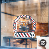 Autocollant Pour Fenêtre Personnaliser Barber Shop Pole Couleurs avant (Fenêtre de café)