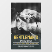 Autocollant Pour Fenêtre Personnaliser Barbershop moderne Découpe noir et b (Feuille)