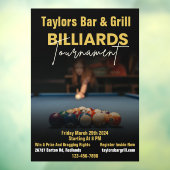 Autocollant Pour Fenêtre Personnaliser Black Modern Billiards Tournament Ba (Feuille 3)