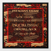 Autocollant Pour Fenêtre Personnaliser Boutique De Tatouage Maintenant Loca (Feuille)