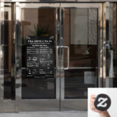 Autocollant Pour Fenêtre Personnaliser Café Générique Menu Prix Tableau noi (Porte de bureau)