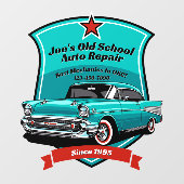 Autocollant Pour Fenêtre Personnaliser Classic Car Auto Repair Shop Logo 2 (Feuille)
