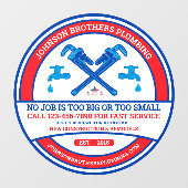 Autocollant Pour Fenêtre Personnaliser Contractant de plomberie Entreprise  (Feuille)