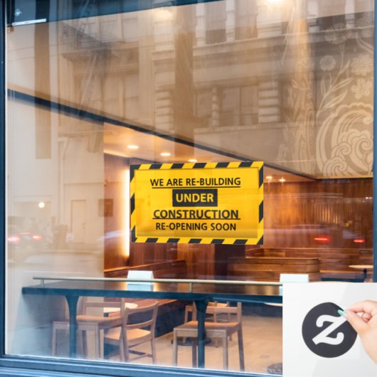 Autocollant Pour Fenêtre Personnaliser De La Reconstruction En Cours De Con (Fenêtre de café)
