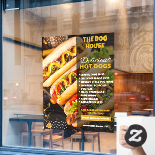 Autocollant Pour Fenêtre Personnaliser Delicious Hotdogs Restaurant Front L