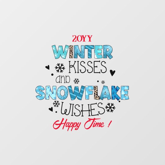 Autocollant Pour Fenêtre Personnaliser des baisers d'hiver (Feuille)