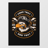 Autocollant Pour Fenêtre Personnaliser Eagle Wrenches Motorcycle Réparation (Feuille)