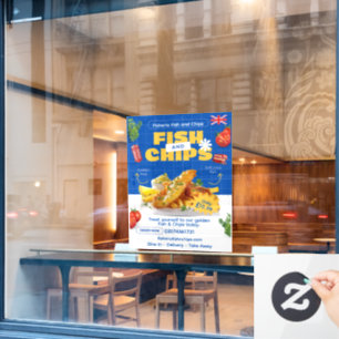 Autocollant Pour Fenêtre Personnaliser Edition Royaume-Uni Restaurant Poiss
