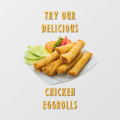 Autocollant Pour Fenêtre Personnaliser Eggrolls Restaurant chinois Nourritu (Feuille)