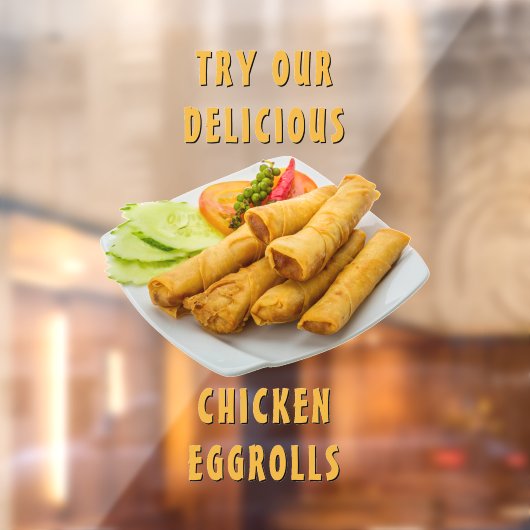 Autocollant Pour Fenêtre Personnaliser Eggrolls Restaurant chinois Nourritu (Feuille 2)