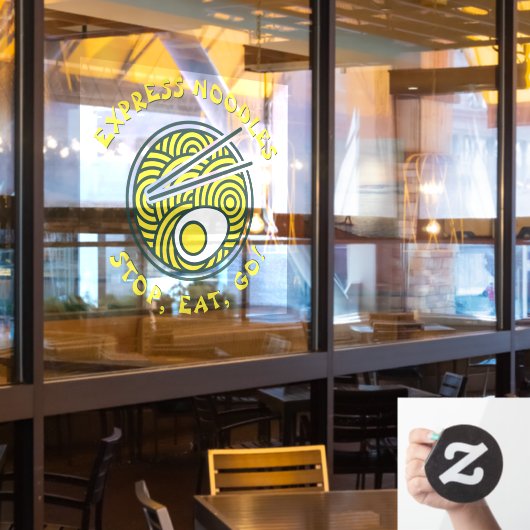 Autocollant Pour Fenêtre Personnaliser Express Ramen Noodles Restaurant Pet (Fenêtre du restaurant)