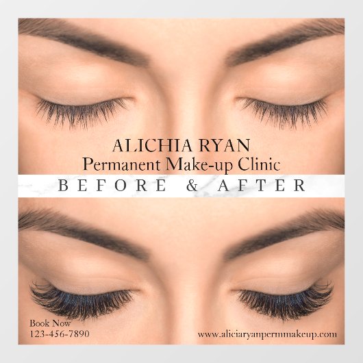 Autocollant Pour Fenêtre Personnaliser Eyelash Extensions Perm Make up MedS (Feuille)