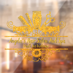 Autocollant Pour Fenêtre Personnaliser Faux Gold Parties scintillant Coiffe