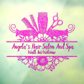 Autocollant Pour Fenêtre Personnaliser Faux Rose Parties scintillant Coiffe (Feuille 3)