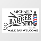 Autocollant Pour Fenêtre Personnaliser Générique Barber Shop Pole Business (Feuille)