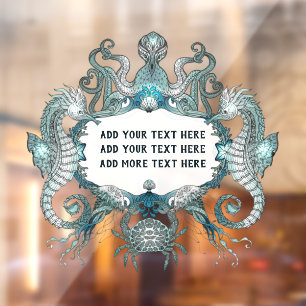 Autocollant Pour Fenêtre Personnaliser Générique Crabe de mer Octopus Nauti