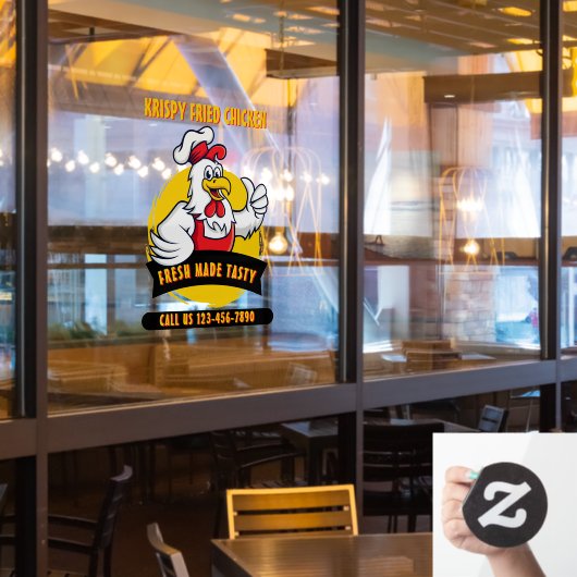 Autocollant Pour Fenêtre Personnaliser générique frite crêpe de poulet avan (Fenêtre du restaurant)