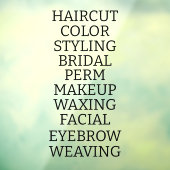 Autocollant Pour Fenêtre Personnaliser Grande liste de services de salon de (Feuille 3)