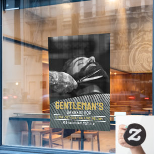 Autocollant Pour Fenêtre Personnaliser Graphisme Homme Barbu Moderne Salon