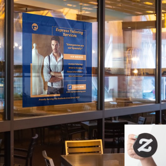 Autocollant Pour Fenêtre Personnaliser Hommes sur mesure Boutique d'affaire (Fenêtre du restaurant)