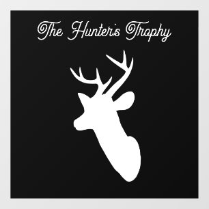 Autocollant Pour Fenêtre Personnaliser Hunters Trophée Deers Head Black Bac