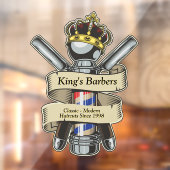 Autocollant Pour Fenêtre Personnaliser King Royal Crown Barber Shop (Feuille 2)