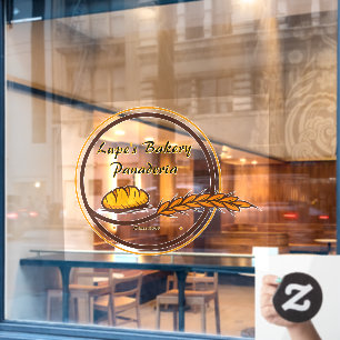 Autocollant Pour Fenêtre Personnaliser la boulangerie Pain Grain Avant