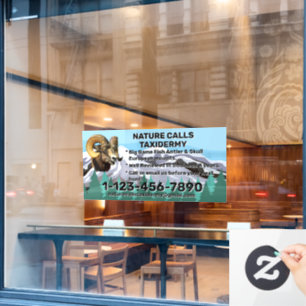 Autocollant Pour Fenêtre Personnaliser la boutique de taxidermie Entreprise