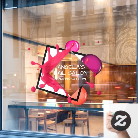 Autocollant Pour Fenêtre Personnaliser la devanture du salon de manucure sp (Fenêtre de café)
