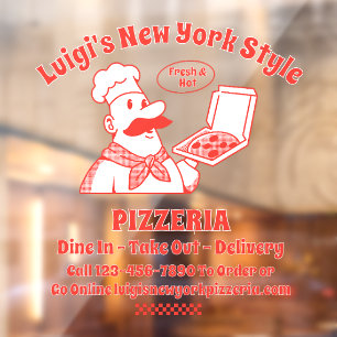 Autocollant Pour Fenêtre Personnaliser la devanture d'un restaurant de pizz