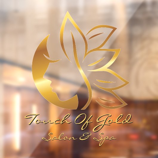 Autocollant Pour Fenêtre Personnaliser la façade de Gold Hair Salon et Spa (Feuille 2)