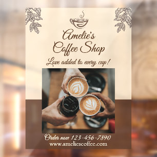 Autocollant Pour Fenêtre Personnaliser la façade de l'entreprise de café gr