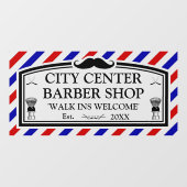 Autocollant Pour Fenêtre Personnaliser la façade d'un salon de coiffure vin (Feuille)