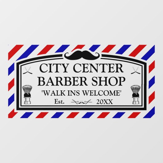 Autocollant Pour Fenêtre Personnaliser la façade d'un salon de coiffure vin (Feuille)