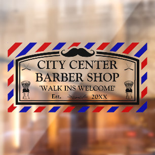 Autocollant Pour Fenêtre Personnaliser la façade d'un salon de coiffure vin