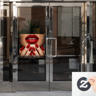 Autocollant Pour Fenêtre Personnaliser la porte du salon de maquillage Eleg