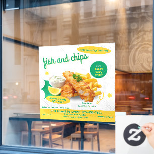 Autocollant Pour Fenêtre Personnaliser la promotion du restaurant de Fish a