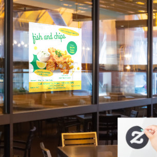 Autocollant Pour Fenêtre Personnaliser la promotion du restaurant de Fish a