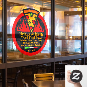Autocollant Pour Fenêtre Personnaliser la promotion du restaurant de pizza