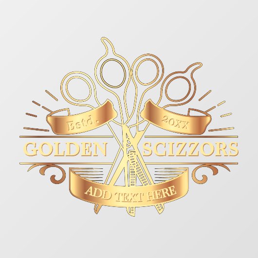 Autocollant Pour Fenêtre Personnaliser l'avant de salon de coiffure génériq (Feuille)