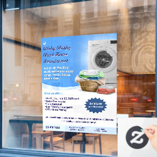 Autocollant Pour Fenêtre Personnaliser Lave-linge Service de blanchisserie 